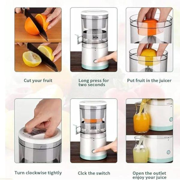 Portable Electric Citrus Juicer Hands-free Rechargeable Orange Lemon Grapefruit Juicer Easy To Clean Juicer Machine | Orange, Lemon Juicer And Squeezer | Juice Extractor | Juice Blender - AL-Mustafa-Zone