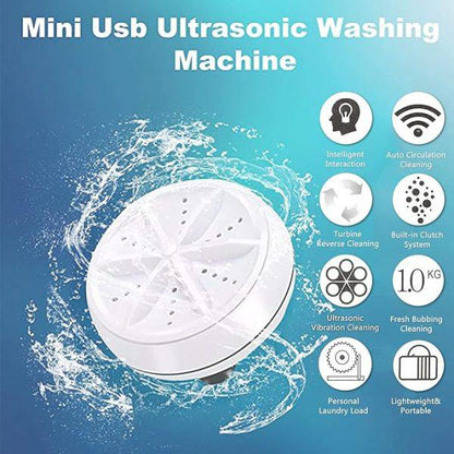 Portable Usb Travel Washer | Ultrasonic Rotating Turbine Washing Machine For Socks Underwear Dishes Clothes - AL-Mustafa-Zone